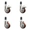 Service Caster 4 Inch 316SS Maroon Poly Swivel 1-1/2 Inch Stem Caster Lock Brake SCC, 2PK SS316TTLEX20S414-PPUB-MRN-2-S-2-112 - alternate 1